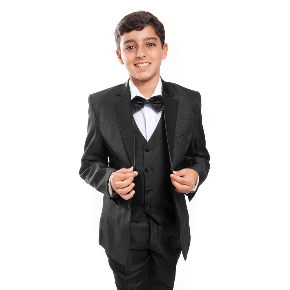 5pc Tuxedo Tazio Boys Solid Black Set